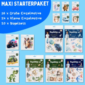 MOKO Maxi Bügelpaket - Komplettes, umsatzstarkes Angebot für Ihren Erfolg, Bügelsets, Große und kleine Einzelmotive