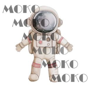 Süßer Astronaut Bügelbild, Niedliches Weltraum Motiv in Wasserfarbe zum Aufbügeln, Lustiges Space Design für Kinder T-Shirt