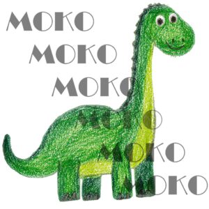 Baby Dino Bügelbild, Süßes Dinosaurier Motiv in Wasserfarbe zum Aufbügeln, Niedliches Urzeit Design für Kinder T-Shirt und Stoffe