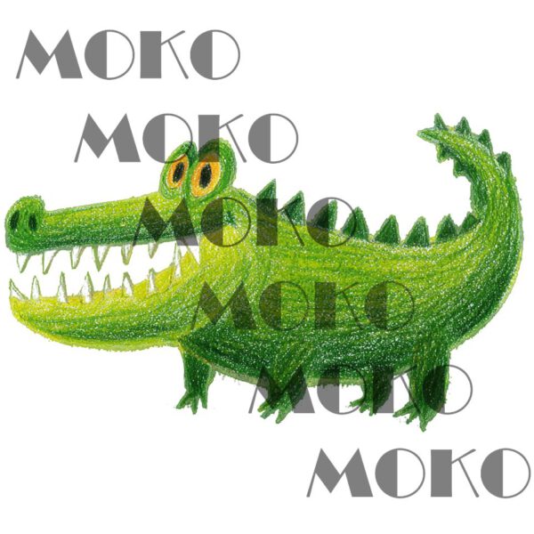 Baby Krokodil Bügelbild, Süßes Tier Motiv in Wasserfarbe zum Aufbügeln, Niedliches Dschungel Design für Kinder T-Shirt und Stoffe