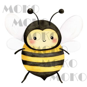 Biene Bügelbild, Süßes Insekten Motiv in Wasserfarbe zum Aufbügeln, Niedliches Tier Design für Kinder T-Shirt und Stoffe