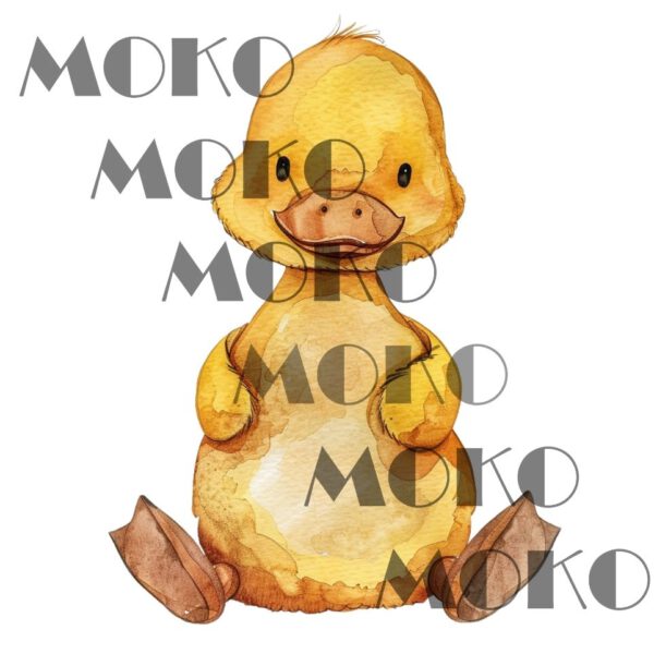 Ente Bügelbild, Niedliches Tiermotiv in Wasserfarbe zum Aufbügeln, Lustiges Bauernhof Design für Kinder T-Shirt und Stoffe