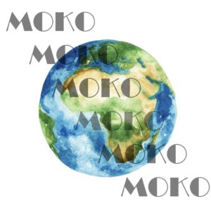 Erde Planet Bügelbild, Weltraum Motiv in Wasserfarbe zum Aufbügeln, Blauer Planet Design für Kinder T-Shirt und Stoffe