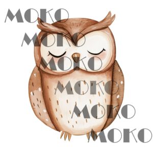 Eule Bügelbild, Niedliches Vogel Motiv in Wasserfarbe zum Aufbügeln, Lustiges Waldtier Design für Kinder T-Shirt und Stoffe