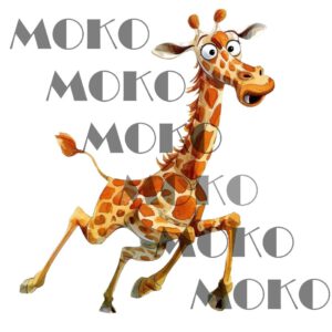 Giraffe Bügelbild, Lustiges Tier Motiv in Wasserfarbe zum Aufbügeln, Niedliches Safari Design für Kinder T-Shirt und Stoffe