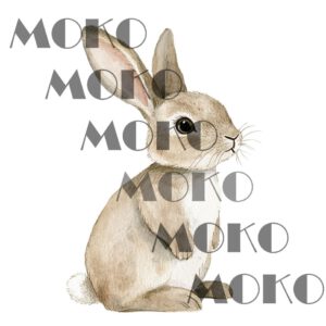 Hase Bügelbild, Süßes Kaninchen Motiv in Wasserfarbe zum Aufbügeln, Niedliches Tier Design für Kinder T-Shirt und Stoffe