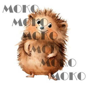 Igel Bügelbild, Lustiges Tier Motiv in Wasserfarbe zum Aufbügeln, Niedliches Waldtier Design für Kinder T-Shirt und Stoffe