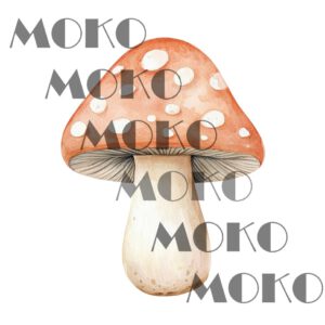Pilz Bügelbild, Niedliches Waldmotiv in Wasserfarbe zum Aufbügeln, Lustiges Natur Design für Kinder T-Shirt und Stoffe