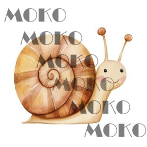 Schnecke Bügelbild, Süßes Tier Motiv in Wasserfarbe zum Aufbügeln, Niedliches Garten Design für Kinder T-Shirt und Stoffe
