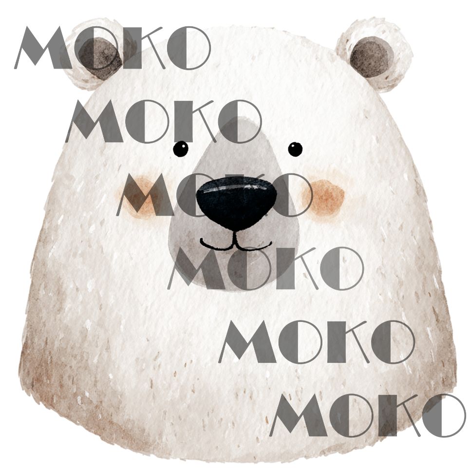 Eisbär Bügelbild, Süßer Bär in Aquarelloptik, Niedliches Tiermotiv für Kinder T-Shirt und Stoffe