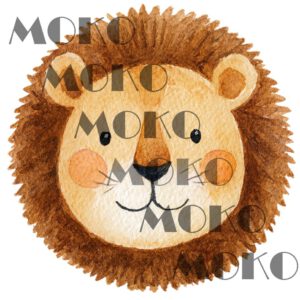 Löwe Bügelbild, Süßer Löwenkopf in Aquarelloptik, Niedliches Safari Tiermotiv für Kinder T-Shirt und Stoffe