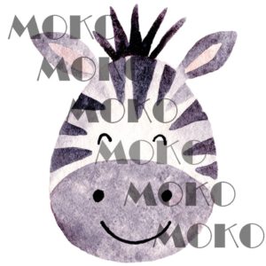 Zebra Bügelbild, Süßer Zebrakopf in Aquarelloptik, Niedliches Safari Tiermotiv für Kinder T-Shirt und Stoffe