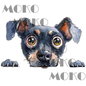 Hund Bügelbild, Süßer Hundekopf in Aquarelloptik, Niedliches Welpenmotiv für Kinder T-Shirt, Babykleidung und Stoffe