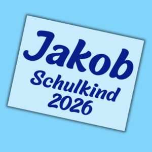 Personalisierter Name und Farbe Schulkind Bügelbild, Kommissionsware