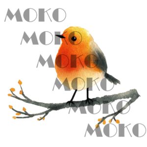 Rotkehlchen Bügelbild, Süßer Vogel in Aquarelloptik, Niedliches Waldtier Motiv für Kinder T-Shirt und Stoffe