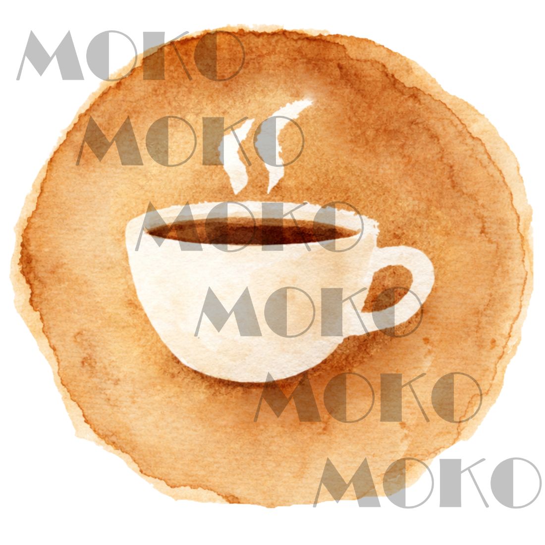 Kaffeetasse Bügelbild, Aquarelloptik, Kaffeefleck für Kleidung, Taschen und Stoffe